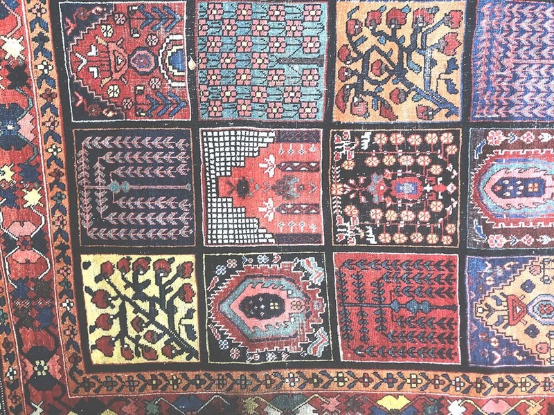 A Sensational Antique Gallery Size Panel pattern Bakhtiari Rug gallery