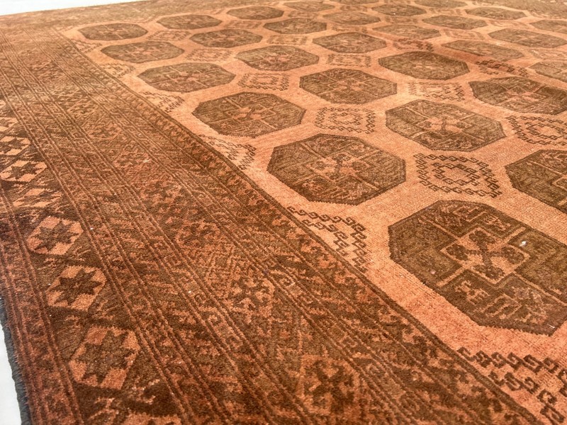 Antique Turkmen Rug 7'3x10ft Hand Knotted Tribal Terracotta Vintage Bedroom Rug gallery