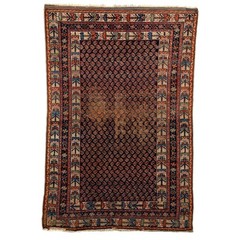 Antique Asian Carpet Wool Thin Knot 73 x 48 In