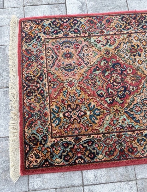 2.6x12 Karastan Rug Multicolor Panel Kirman #717, Wool Runner, Rare Size, Wool gallery