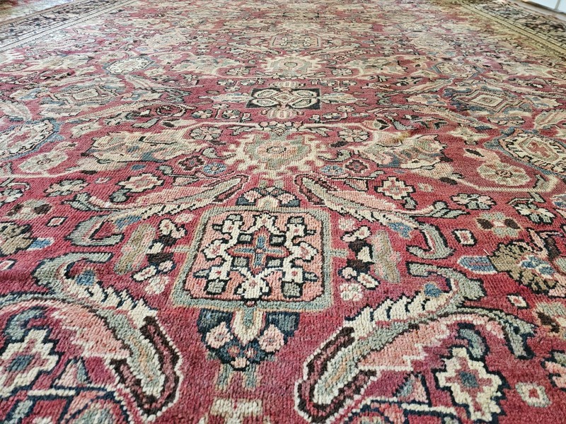 10.6 x 14.2 ANTIQUE FINE HERIZ VINTAGE SERAPI USHAK KAZAK TURKISH gallery