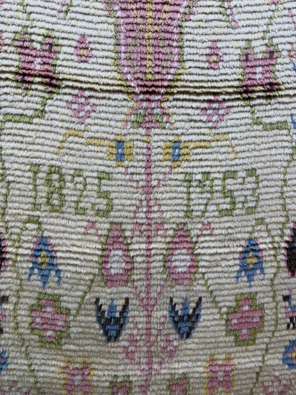 Vintage Fabulous Hand Knotted Dated Swedish Scandinavian Rya Shag Wool RugCarpet gallery