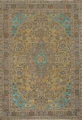 Vintage Geometric Traditional Area Rug 7×10 ft Hand-knotted Wool Living Room