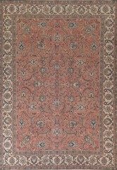 Traditional Floral Pink Area Rug 10×13 Ft Hand-Knotted Oriental Wool Carpet