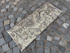Vintage handmade rug,Turkish small rugs,Bohemian wool rug, Doormats 1,5 x 3,6 ft