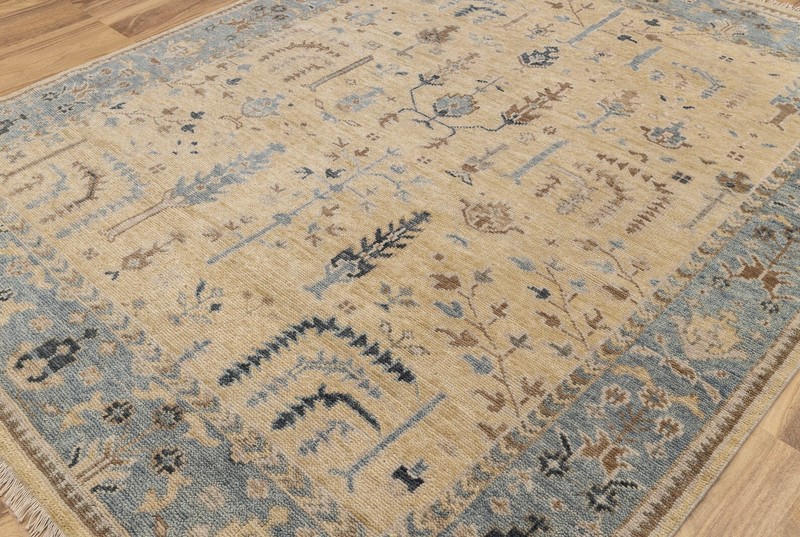 Vintage Turkish Oushak Rug, Beige 9X12 ft, Handmade Wool, Bohemian Anatolian gallery