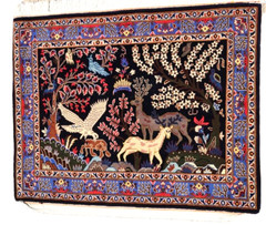 *35″ X 28″ ANTIQUE HAND-KNOTTED PERSAN TABRIZI QOUM KASHANI tree of life WOOLRUG