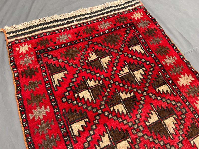 3'8x9'4 ft Antique Afghan Baluchi Rare Rug Moroccan Style Fine Runner Rug gallery