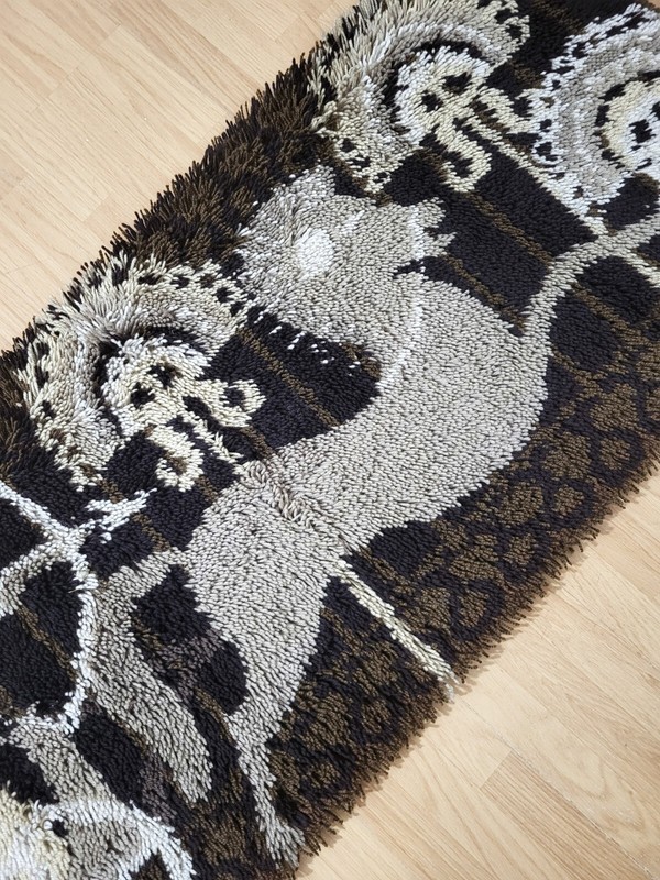 EGE TAEPPER Rya Denmark pure new wool wall hanging rug vintage mid century 70s gallery