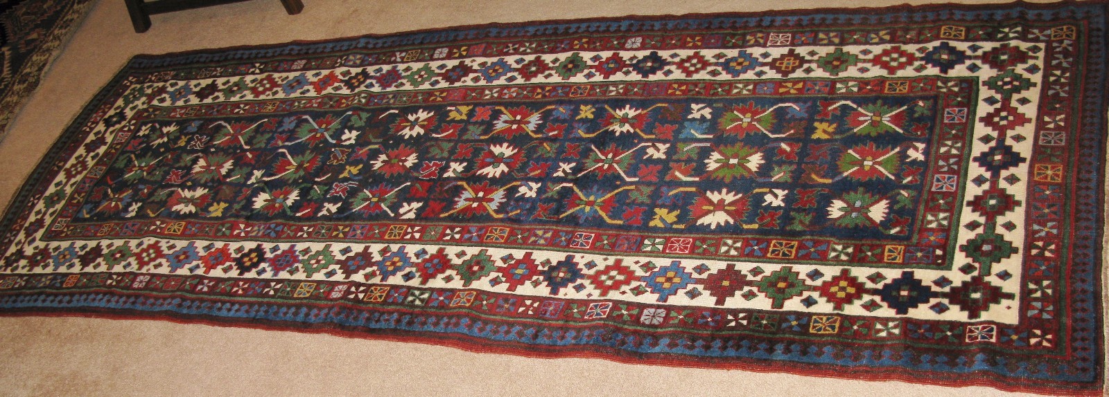 ANTIQUE SHIRVAN RUNNER 9' 6" x 3' 4", c.1890 - 1900 gallery