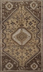 Antique Traditional Area Rug 5×7 Hand-knotted Wool Geometric Classic Carpet