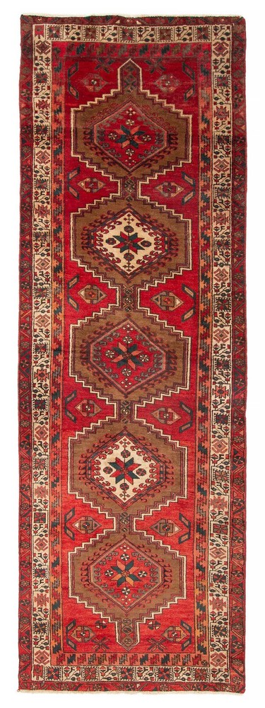 3'7" x 10'10" Vintage Hand-knotted Runner Rug Traditional Oriental Wool Carpet