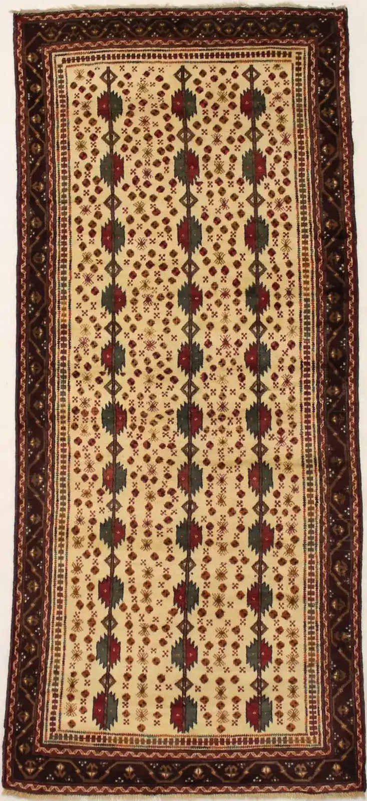 3'10 X 9'0 Cream Handmade Vintage Runner Rug Oriental Hallway Carpet 4X9 ft gallery