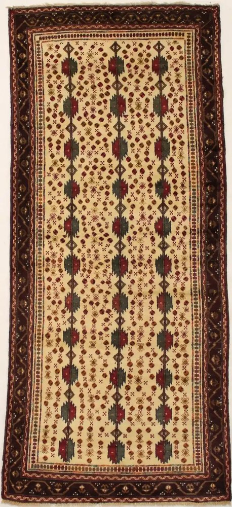 3'10 X 9'0 Cream Handmade Vintage Runner Rug Oriental Hallway Carpet 4X9 ft