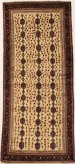3’10 X 9’0 Cream Handmade Vintage Runner Rug Oriental Hallway Carpet 4X9 ft