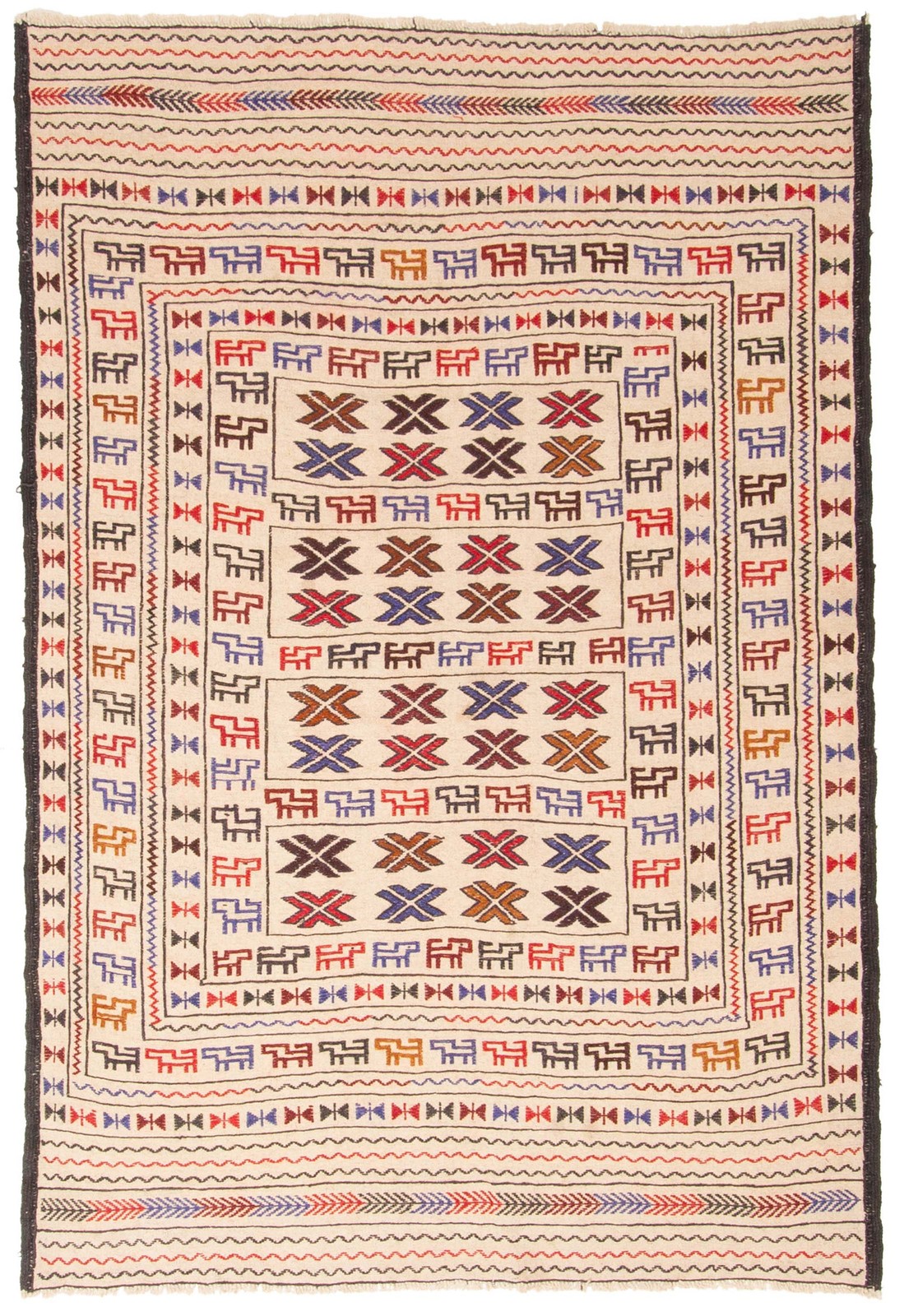 Vintage 4'1" x 6'2" Traditional Wool Hand Woven Oriental Area Rug gallery