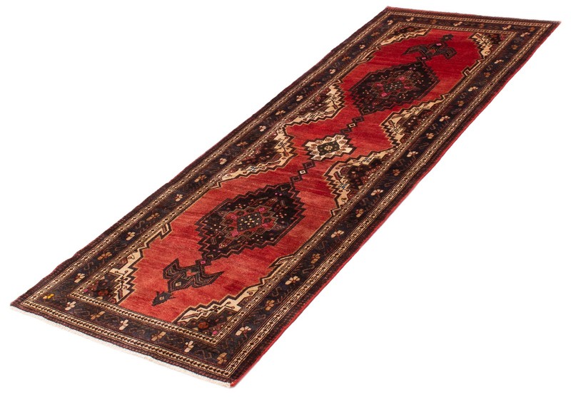 3'7" x 9'11" Vintage Hand-knotted Runner Rug Traditional Oriental Wool Carpet gallery