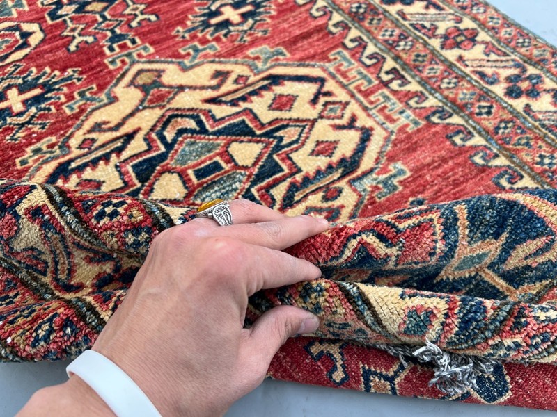 Vintage Beautiful Natural Vegetable Dye Super Kazak Turkoman Carpet gallery