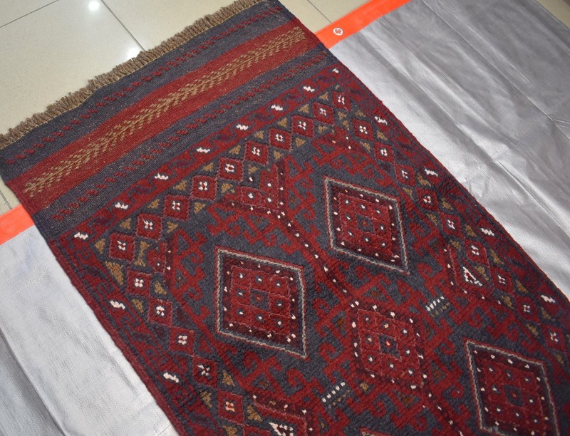 Antique Afghan Mushwani Runner Rug 2x12 Hand Knotted Wool Persian Style Hallway gallery