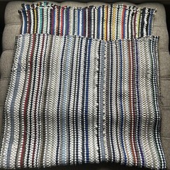 Vintage Hand Loomed Rag Rugs 41”X23” And 37”X21”