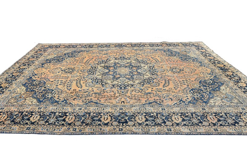 Handmade Semi-Antique Oriental Rug Muted Color Distressed Style Carpet 9X12 ft gallery