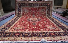 Fine Antique Caucasian Rug 10×13 ft Red Hand Knotted Heris Kazak Oriental Carpet