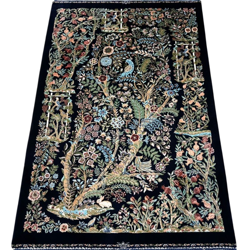 Luxury Pictorial Silk Rug or Wall Hanging Carpet 2x3 ft gallery