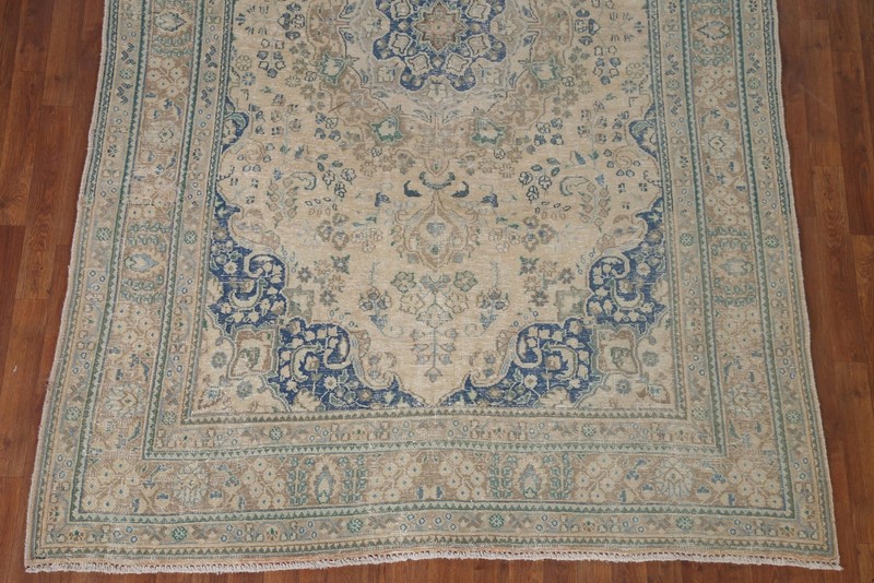 Handmade Beige Wool Carpet Traditional Oriental Distressed Area Rug 6x10 Ft gallery