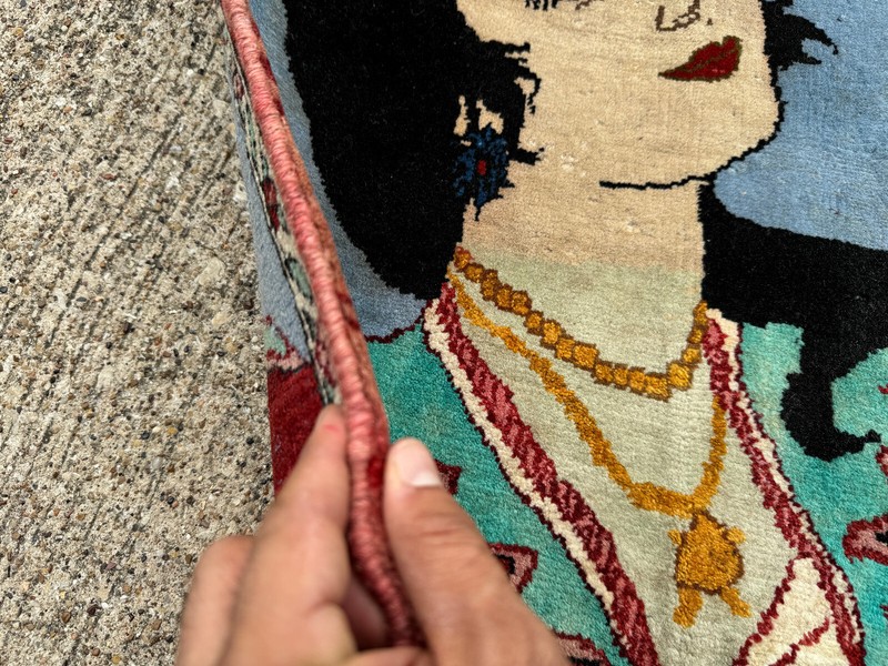 SMALL ANTIQUE ORIENTAL RUG HAND-KNOTTED VINTAGE handmade fine art portrait 2x2 gallery