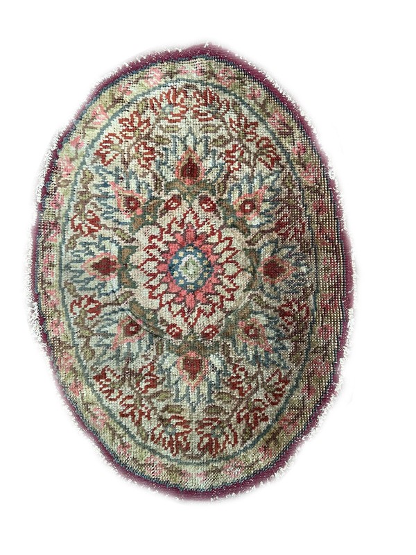 1.5x2 Magnificent Antique French Savonnerie Oval 46cm x 61cm C. 1920 gallery