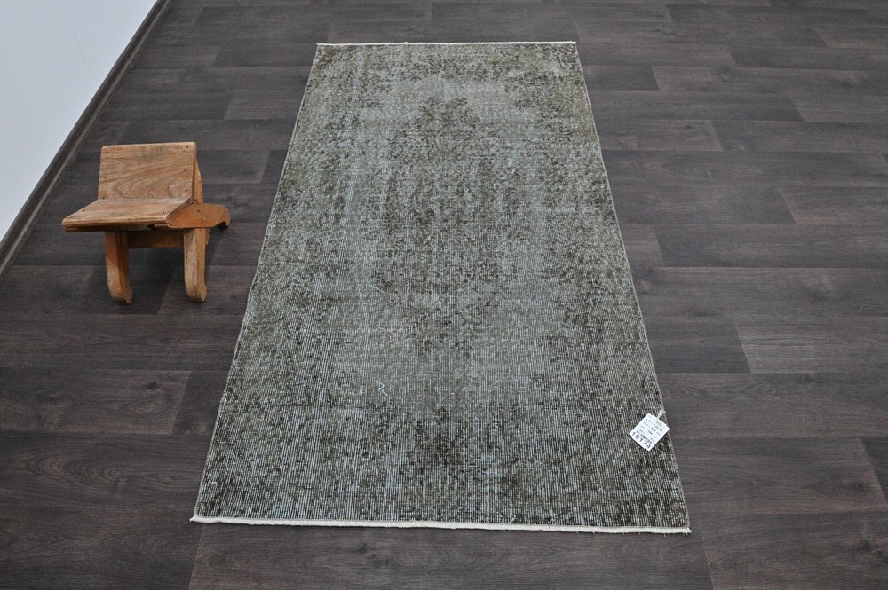 Oushak Turkish Vintage Rug 3x6 Kilim Rug Anatolian Handmade Boho Decor GRAY