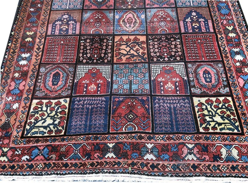 A Sensational Antique Gallery Size Panel pattern Bakhtiari Rug gallery