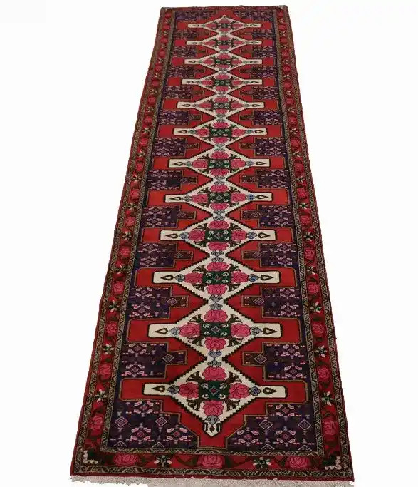 3'1 x 12'10 ft Red Runner Rug Floral Vintage Carpet Hallway Kitchen Decor gallery