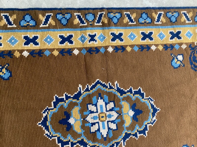 Vintage Handmade Turkish Geometric Medallion Style Wool Area Rug 164x93 cm gallery