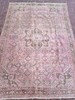 Antique Turkish Wool Carpet Area Rug 100 Years Old 4.8x7 Ft Pink Faded Rose gallery