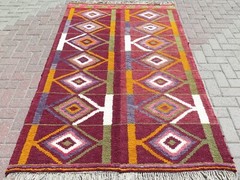 Vintage Turkish Shaggy Carpet Long Hair Rug Wool Carpet Mohair Rug 4.6ft x 7.3ft