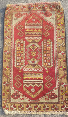 Vintage Traditional Hand-knotted Turkish Anatolian Oriental Wool Rug 84×49 cm