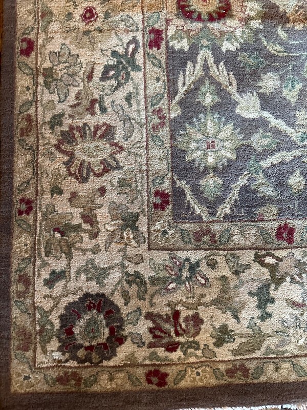 Brand New Top Quality Rug Handmade in India, Allover Green Floral Design, 9'x12' gallery