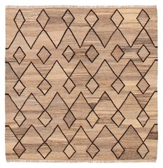 Vintage Hand Woven Area Rug 5’3″ x 5’3″ Traditional Wool Oriental Carpet