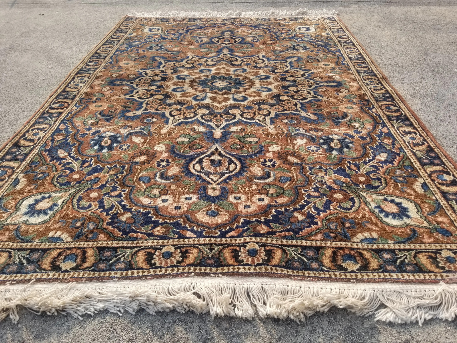Distressed Authentic Hand Knotted Vintage Afghan Turkmen Wool Area Rug 5.2x3.7ft gallery
