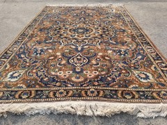 Distressed Authentic Hand Knotted Vintage Afghan Turkmen Wool Area Rug 5.2×3.7ft