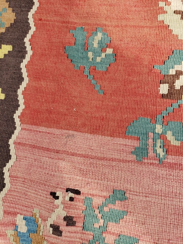 V227- ANTIQUE BESSARABIAN KILIM HAND WOVEN FLAT WEAVE runner 5.0*6.4 gallery
