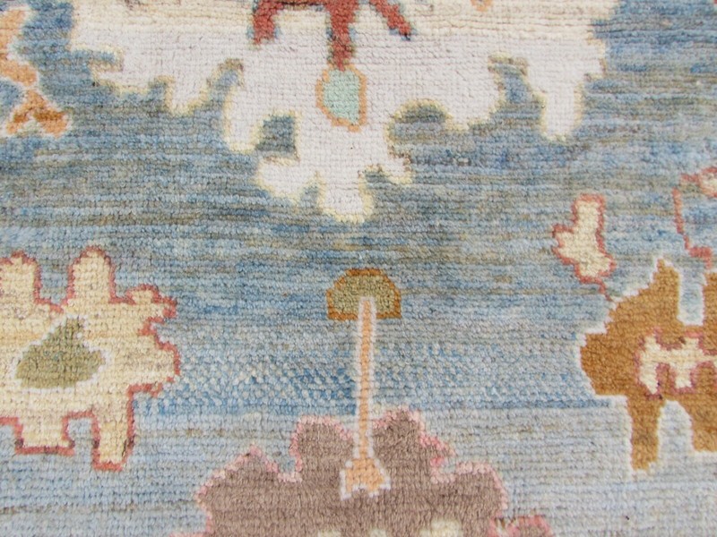 Vintage Traditional Hand Made Turkish Oushak Oriental Wool Blue Carpet 468x330cm gallery