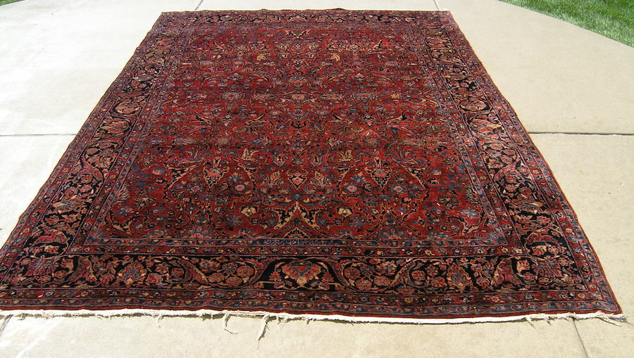 Exceptional Signed Antique Oriental Rug Carpet Sarouk Mohajeran 9x12' 104x139"