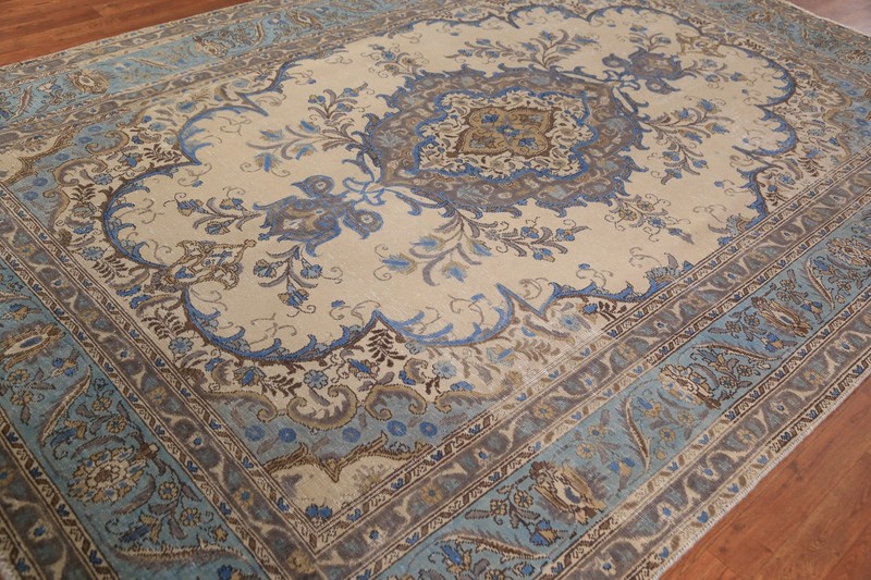 Vintage Floral Handmade Wool Tebriz Traditional Area Rug 8x11 Room Size Carpet gallery