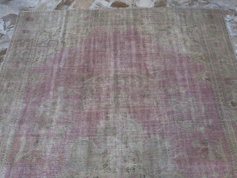 8x11 Handmade Large Vintage Pink Rug 7’7” x 11’3” Wool Living Room Decor Carpet gallery