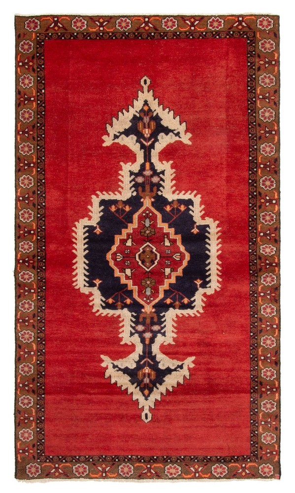 Vintage 4'1" x 7'3" Traditional Hand Knotted Vegetable Dye Wool Area Rug