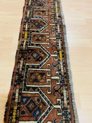 antique hand made turkoman turkemen rug size 159x28cm