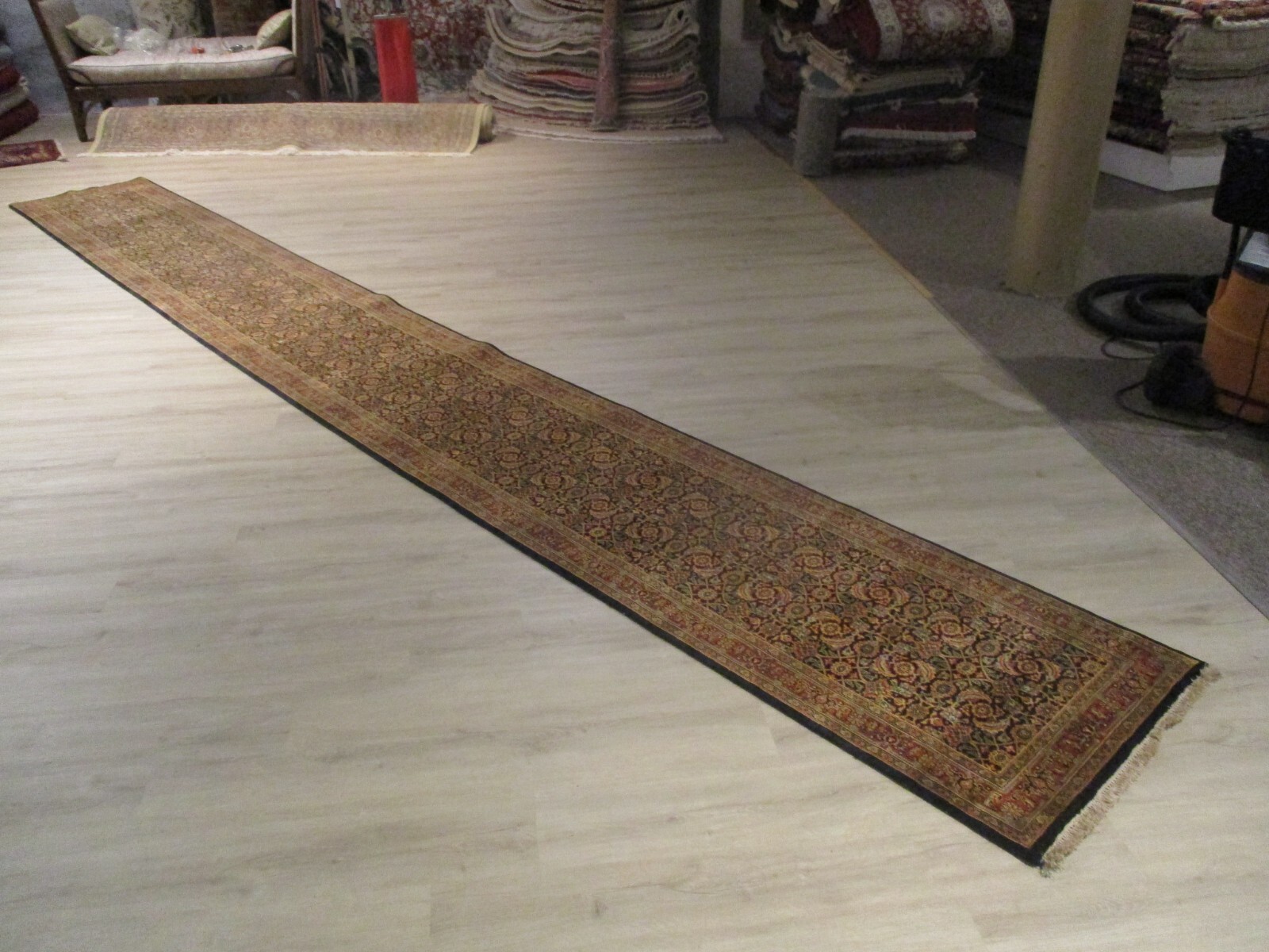 20' FEET Runner Herati Mahi Allover-pattern Handmade-knotted Rug Wool 583140 gallery