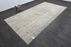 Oushak Turkish Vintage Rug 5×10 Kilim Rug Anatolian Handmade Boho Decor BEIGE